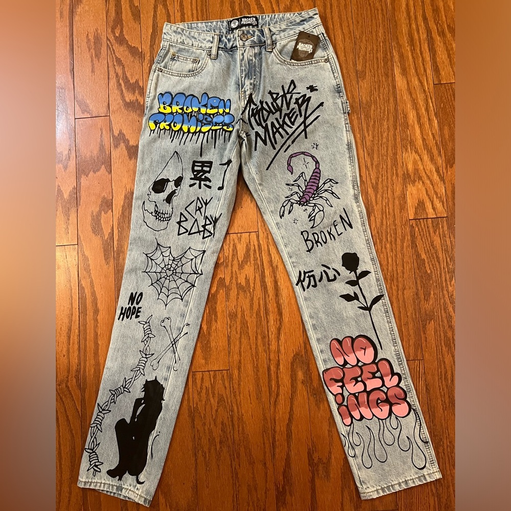 Broken Promises Denim Jeans. Never worn.